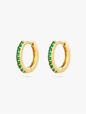 STUDS Mini Pave Green Stone Huggie